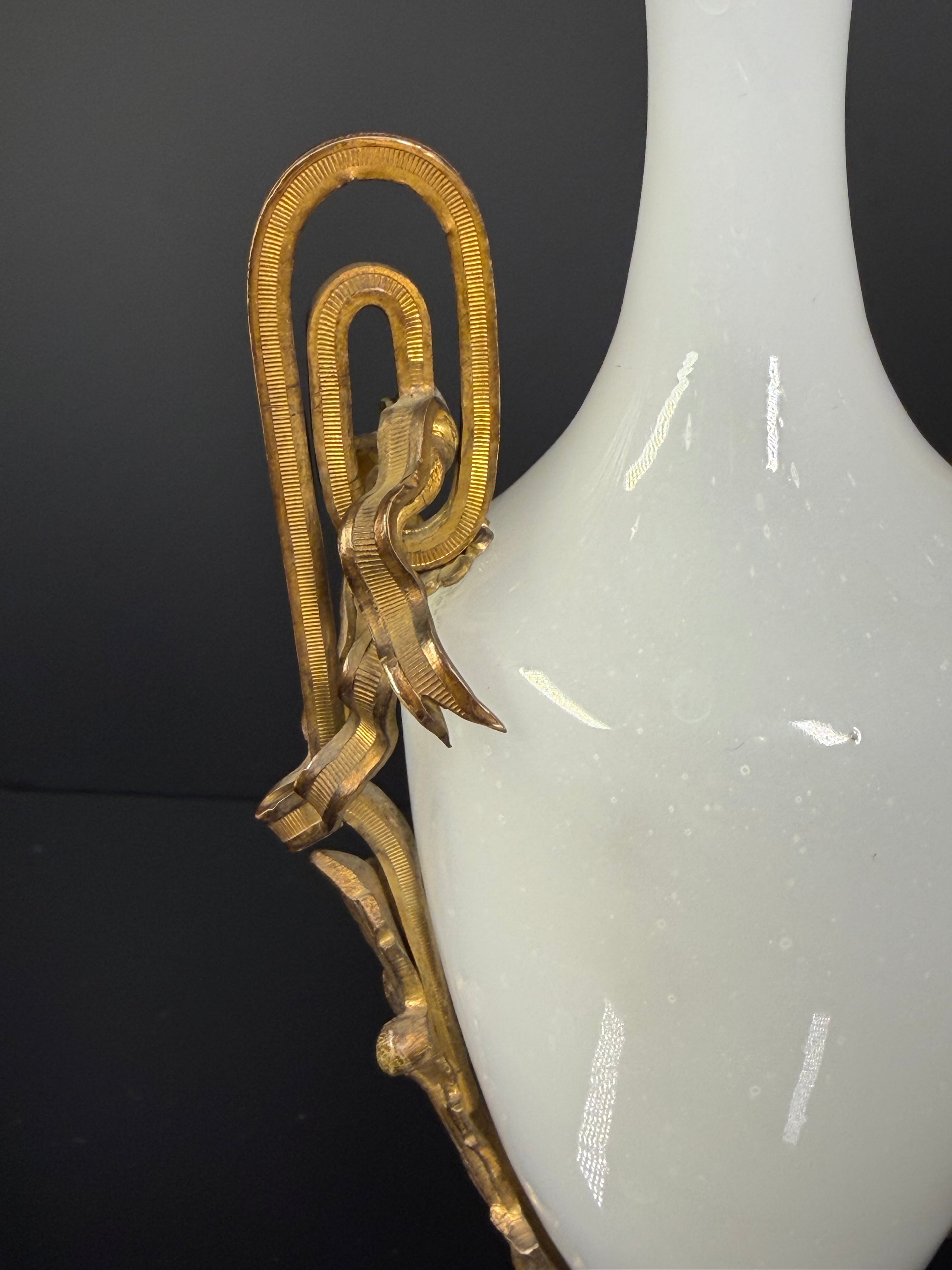 Antique French White Opaline Vase