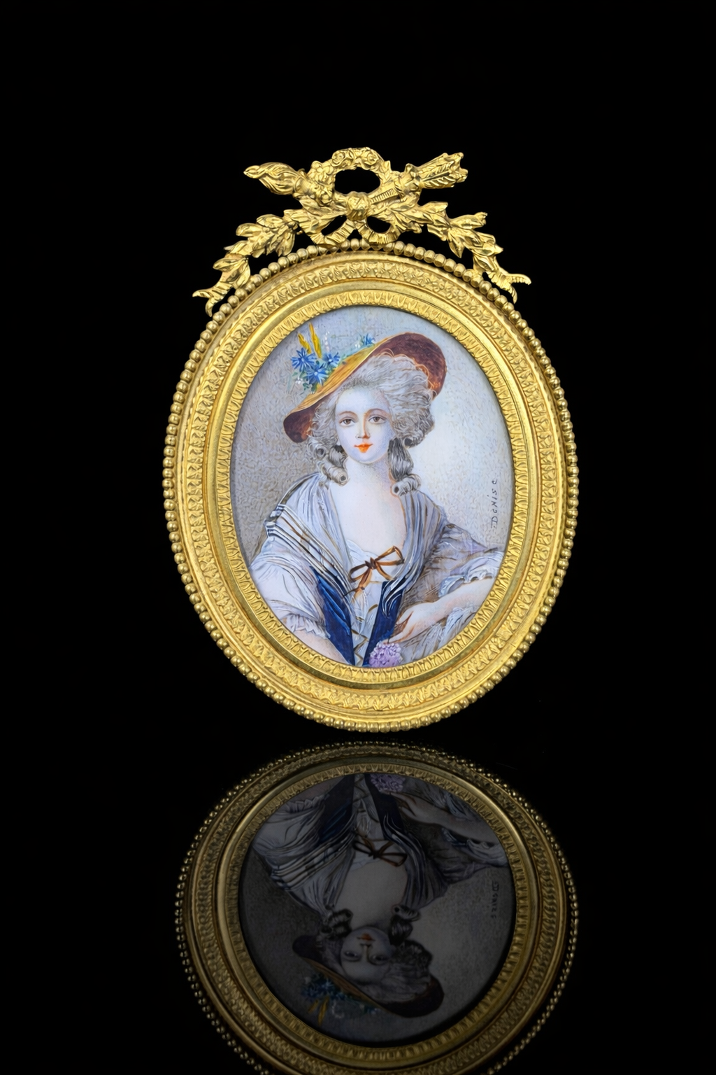 Antique French Miniature Portrait