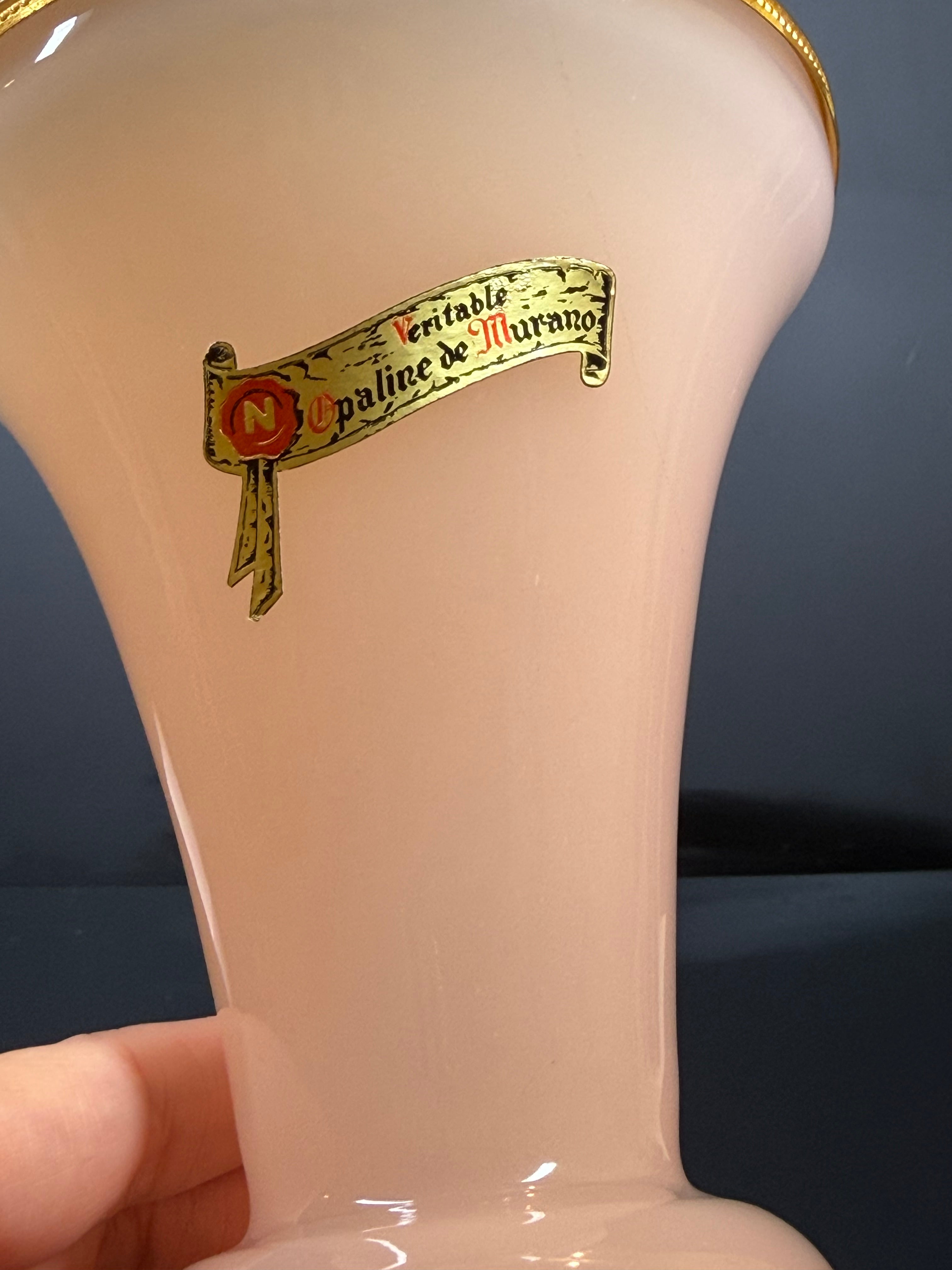 Vintage Murano Pink Opaline Vase