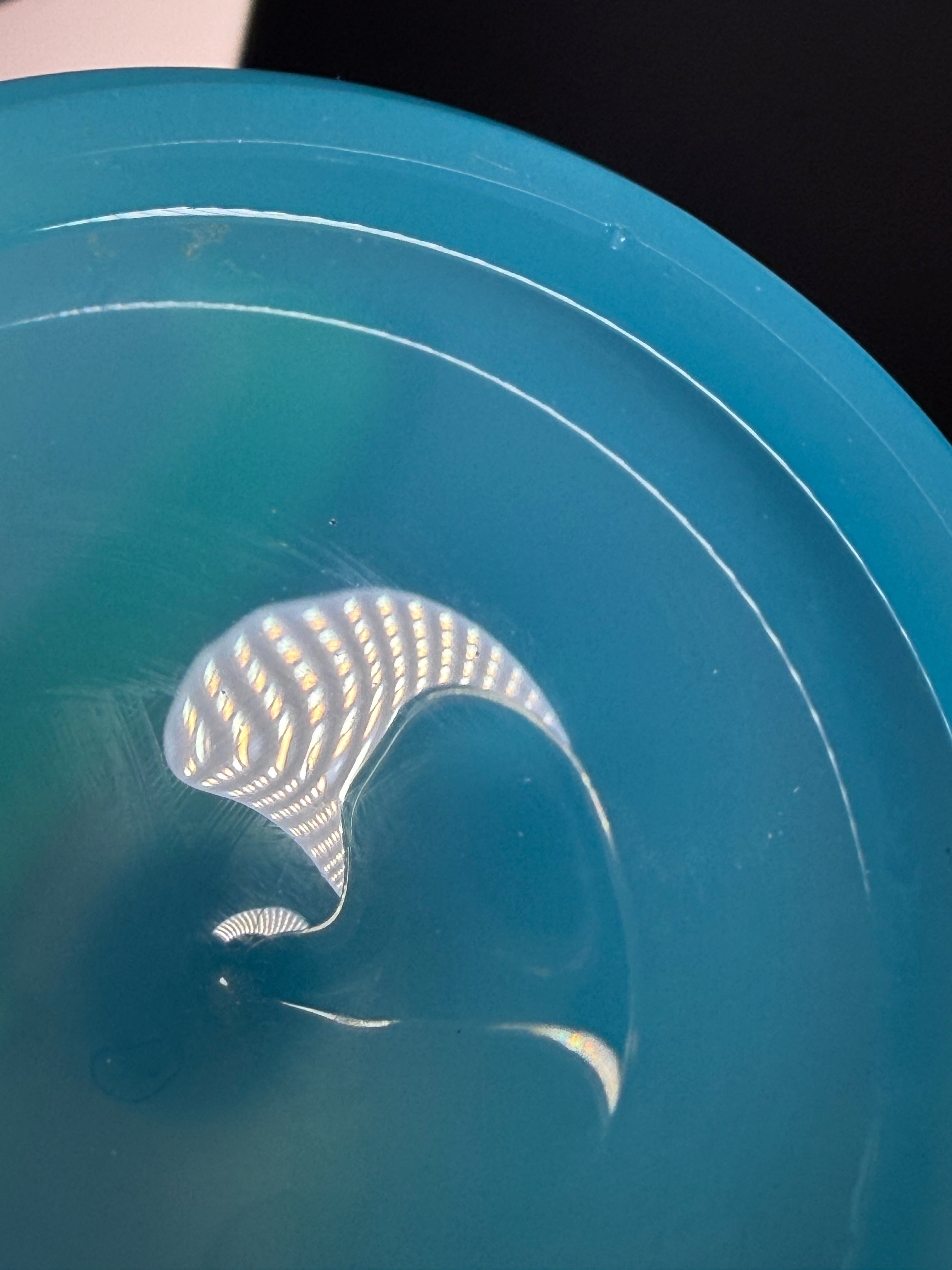 Vintage Italian Murano Lidded Blue Opaline