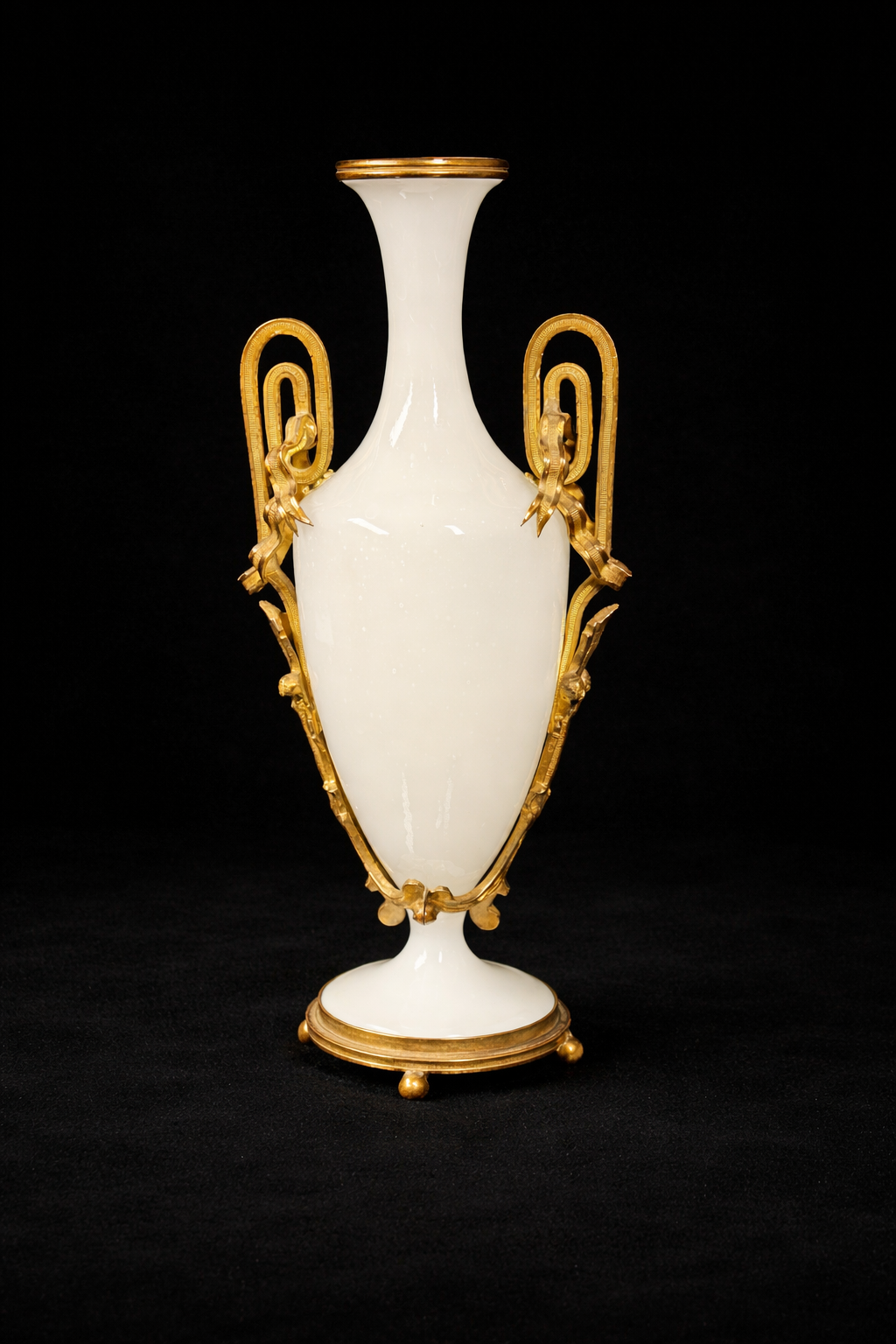 Antique French White Opaline Vase