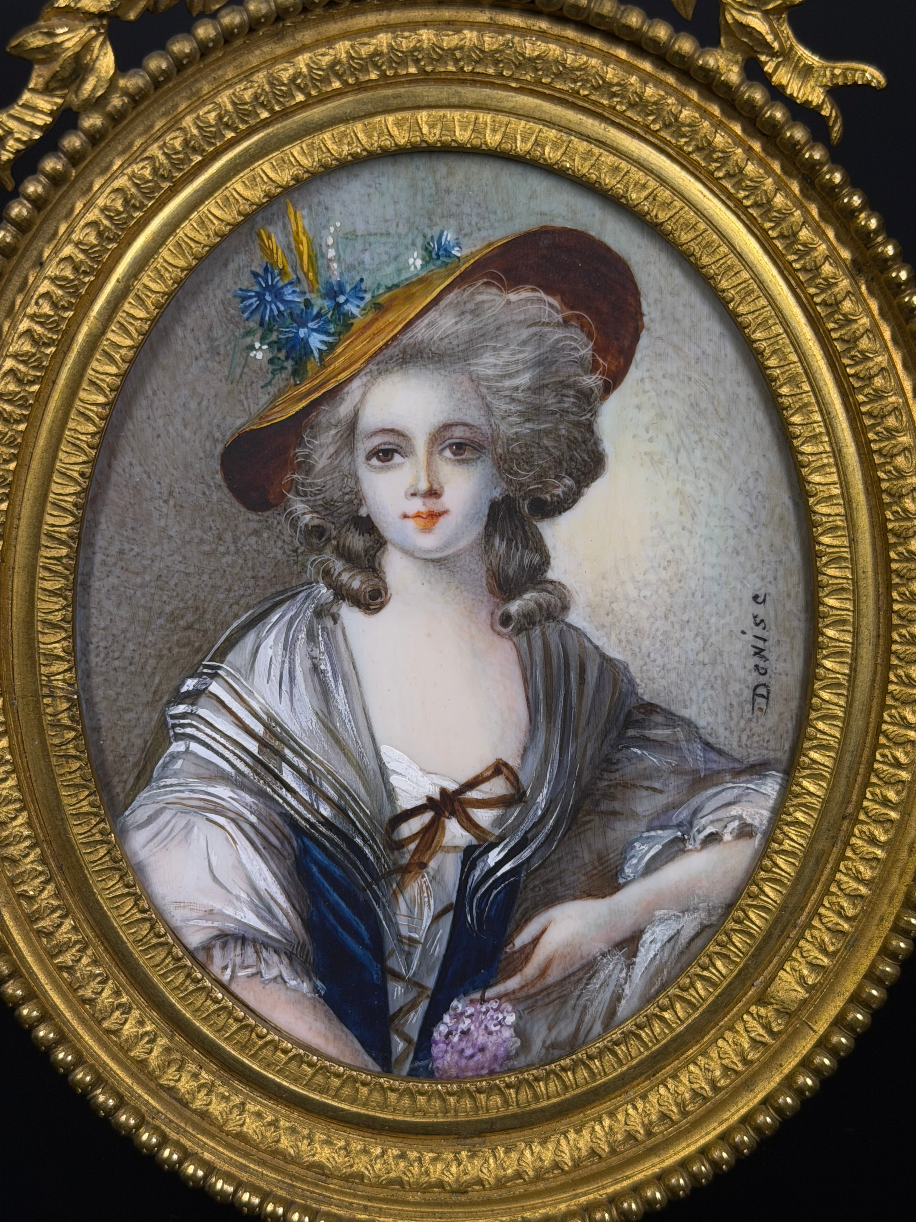 Antique French Miniature Portrait