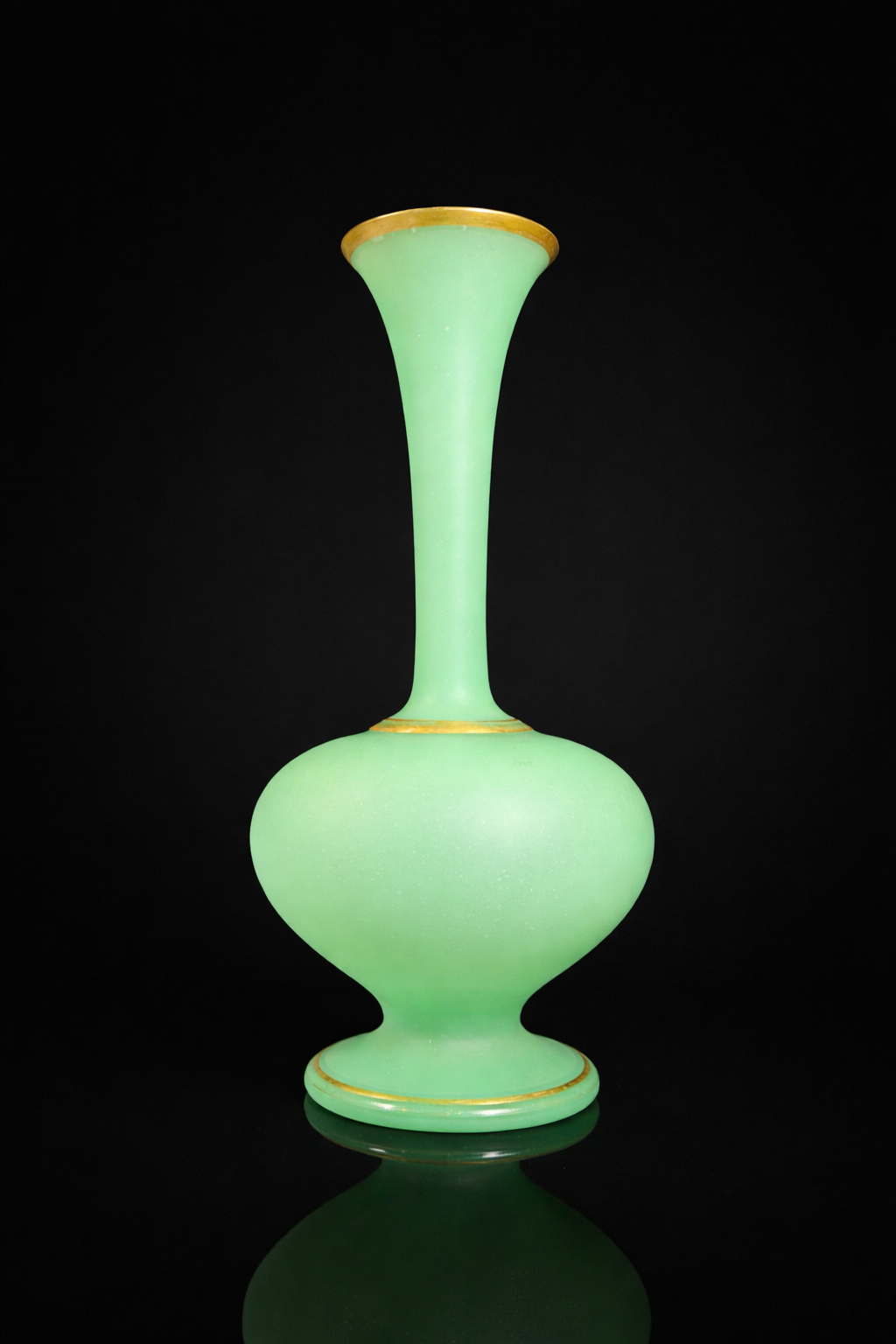 Satin Green Opaline Vase