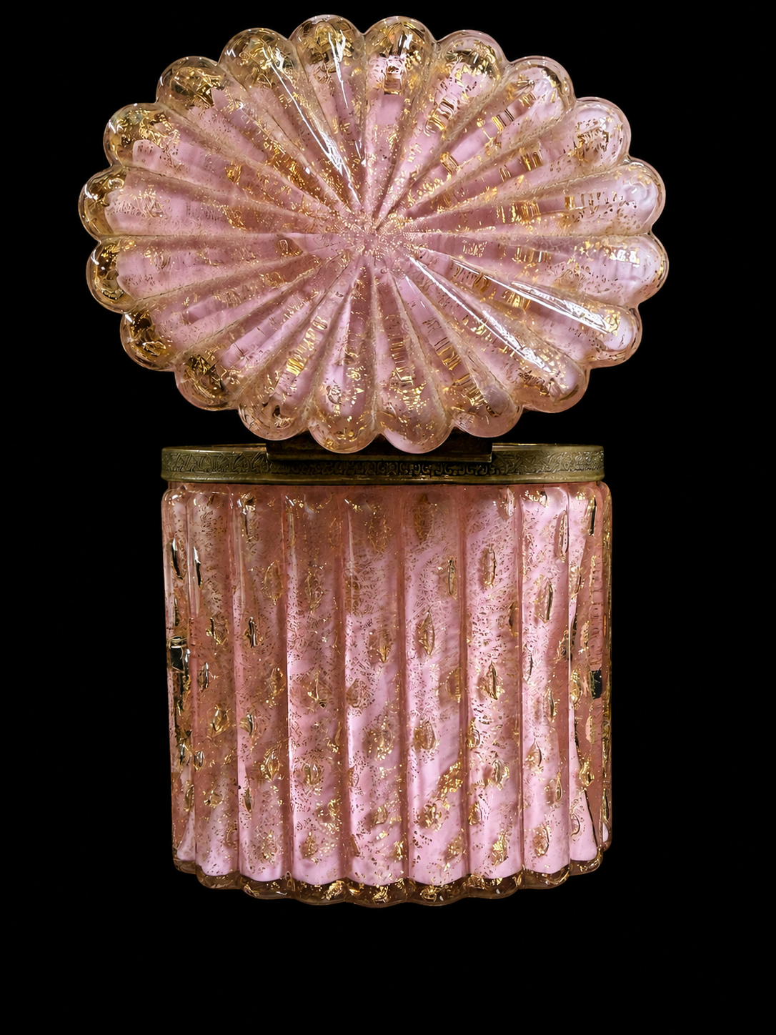 RESERVED Vintage Murano Aventurina Pink Glass Casket