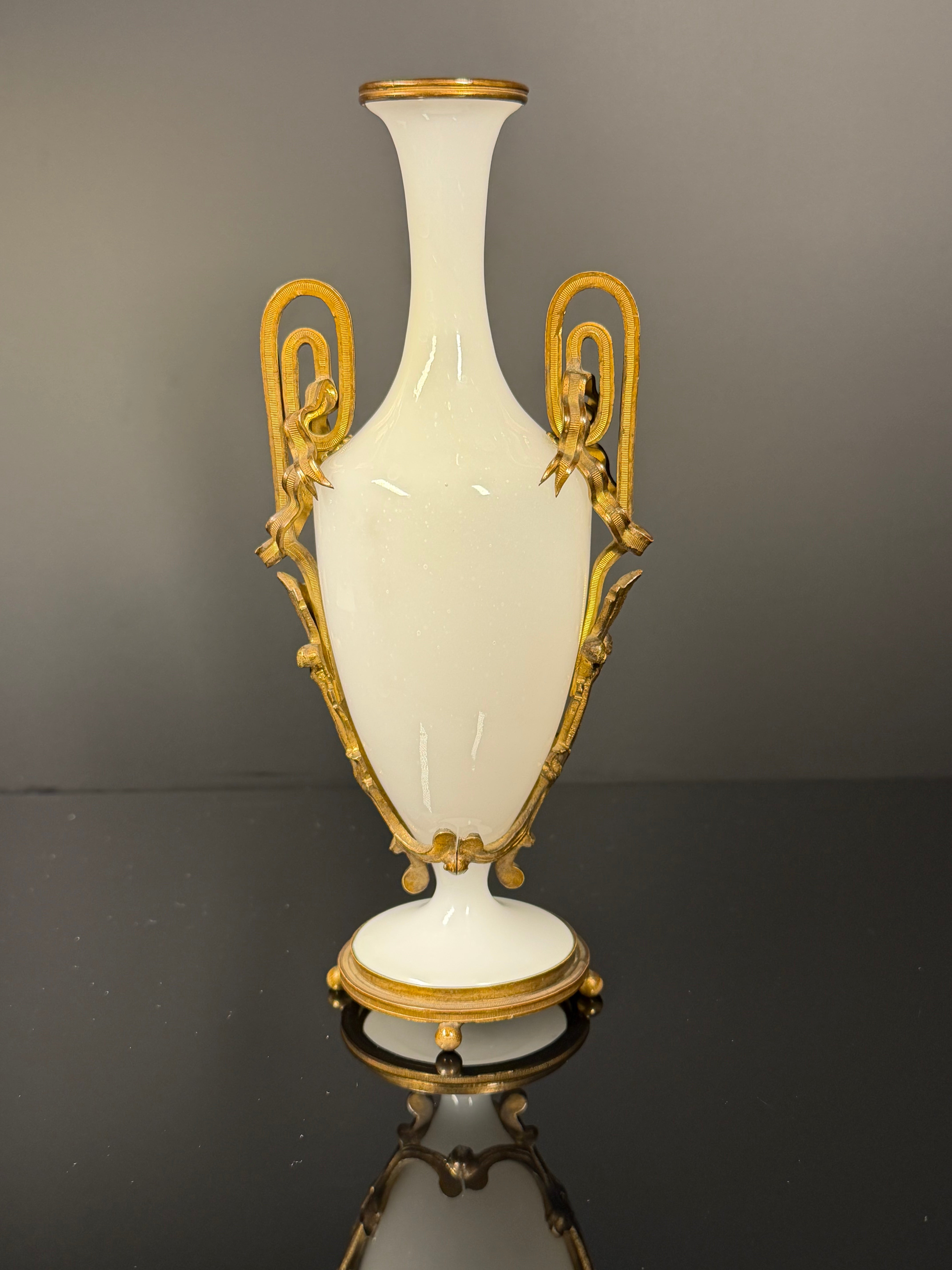 Antique French White Opaline Vase