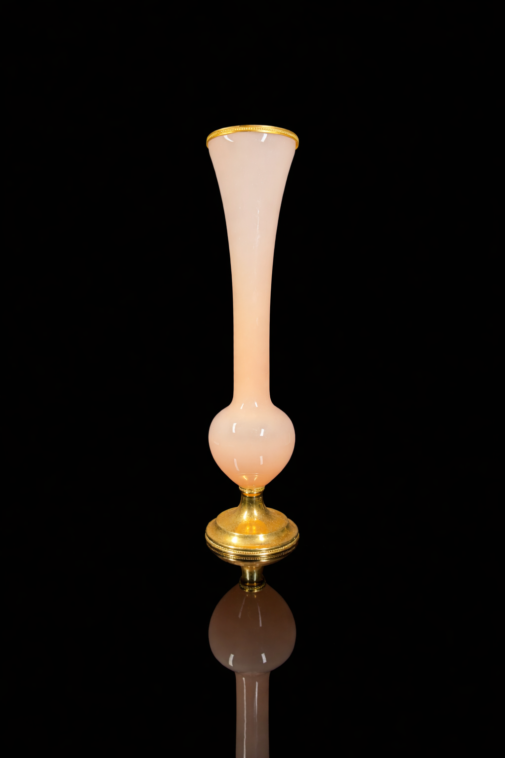 Tall Vintage Pink Opaline Vase
