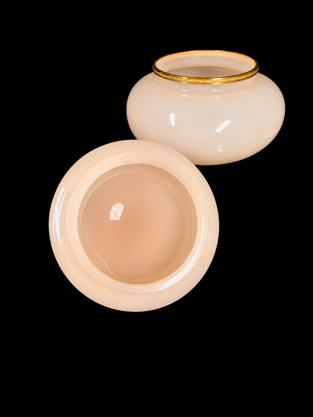 Murano Vintage Blush Pink Lidded Opaline By Nason