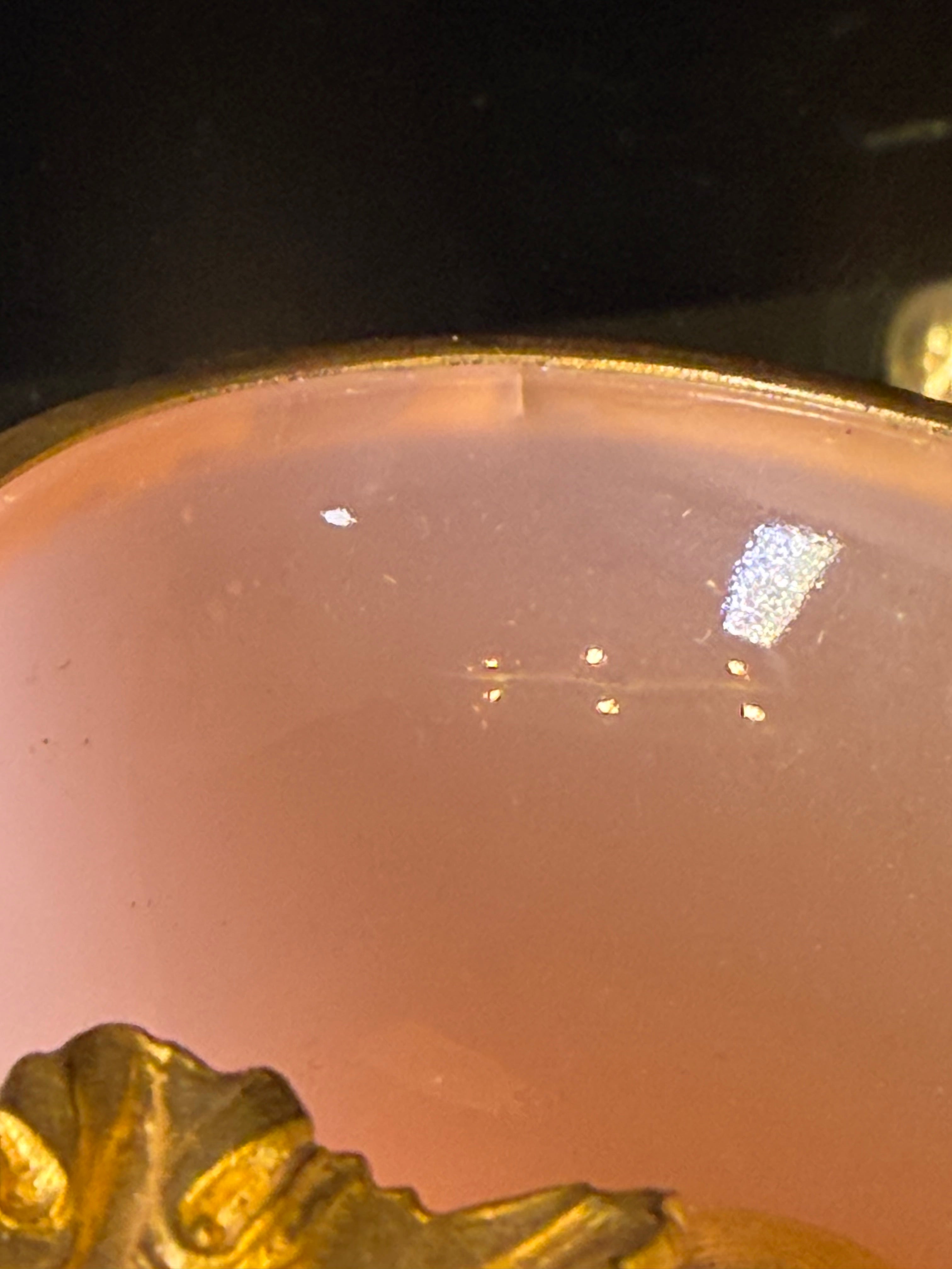 Pink Opaline on Gilt Metal Swan Base
