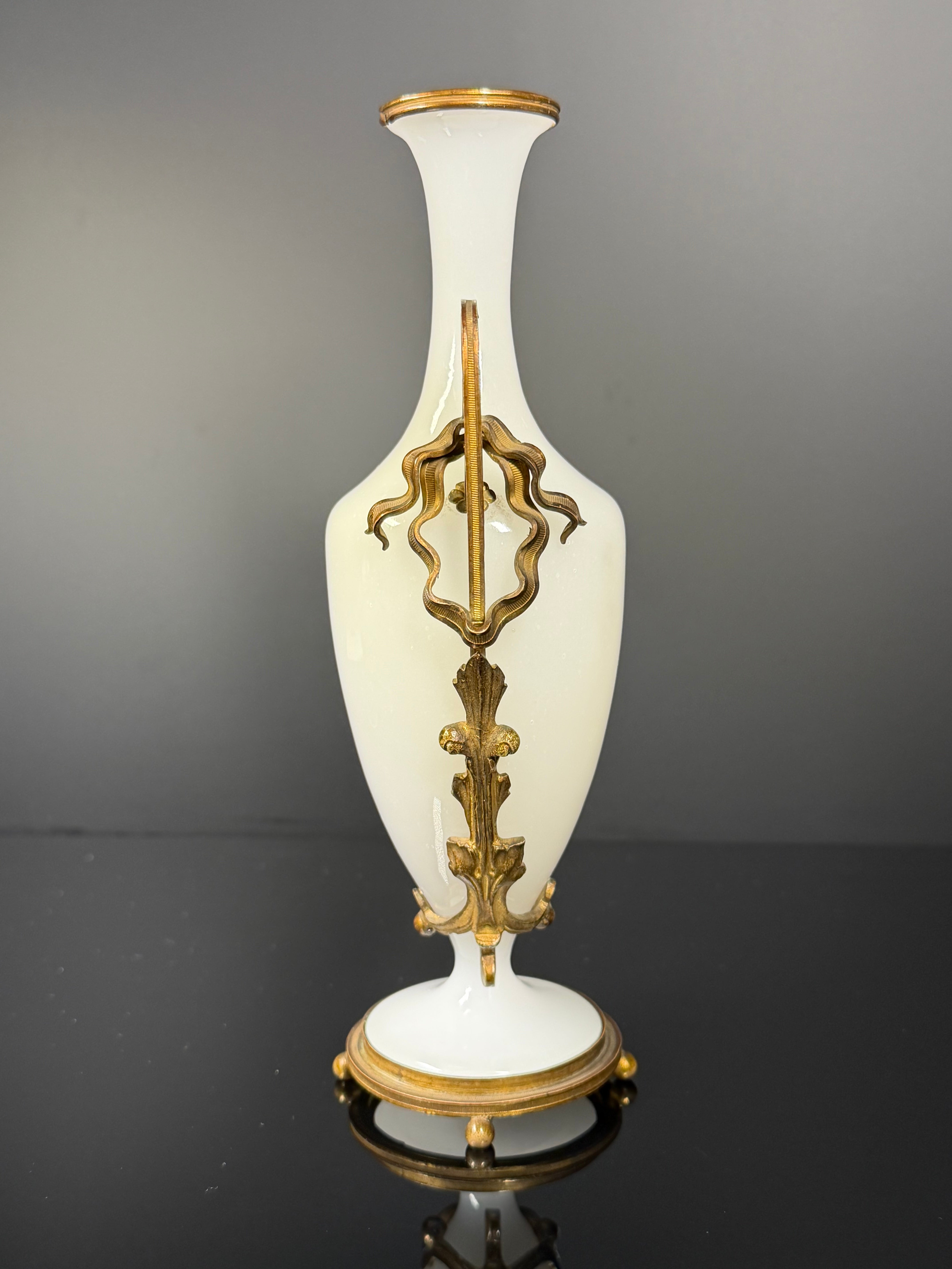 Antique French White Opaline Vase