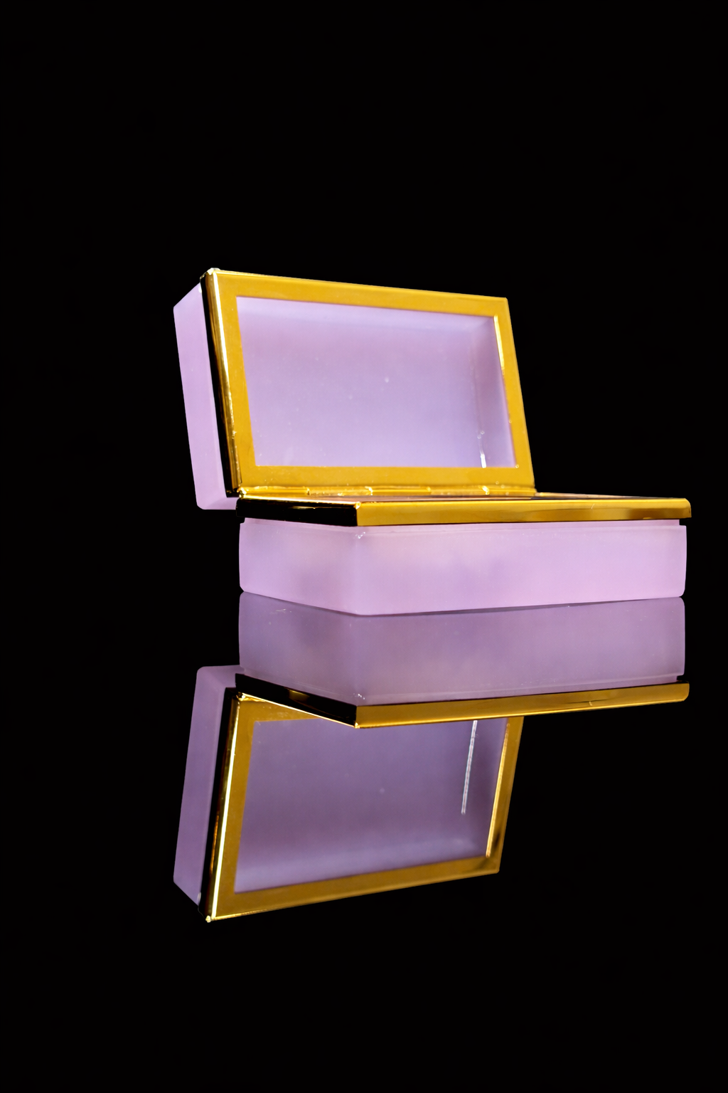 Antique French Purple Opaline Glass Casket